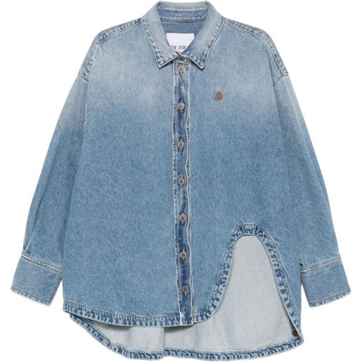 The Attico t-shirt denim con logo ricamato - blu