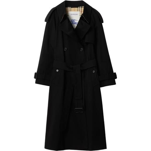 Burberry trench doppiopetto fitzrovia con cintura - nero