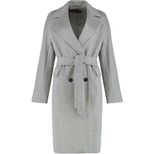 Max Mara cappotto doppiopetto con cintura - grigio