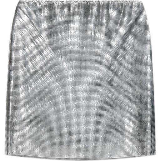 Versace minigonna con paillettes - argento