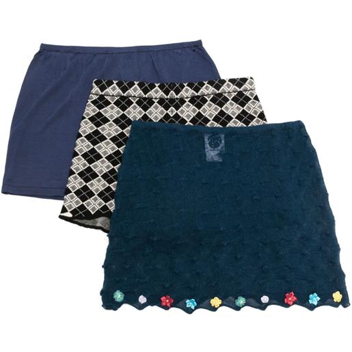 YANYAN KNITS set con gonna - blu