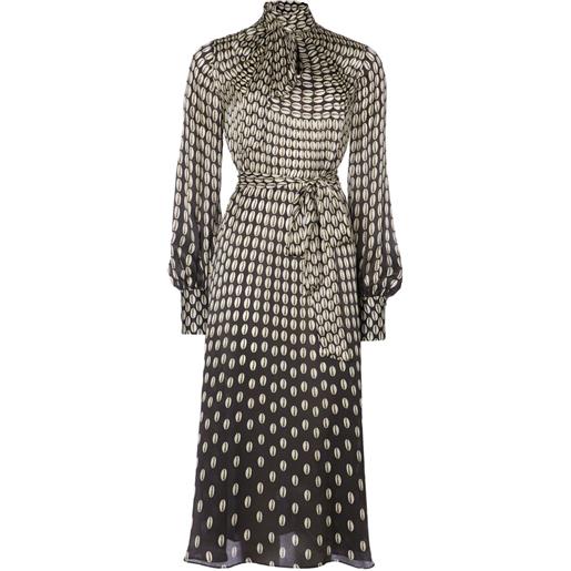 Temperley London abito cowrie con stampa - nero