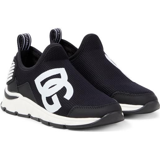 Dolce&Gabbana Kids sneakers in canvas con logo
