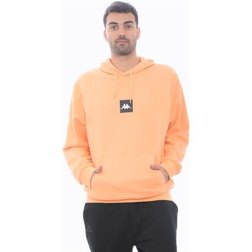 Kappa felpa uomo con tasca marsupio arancio l