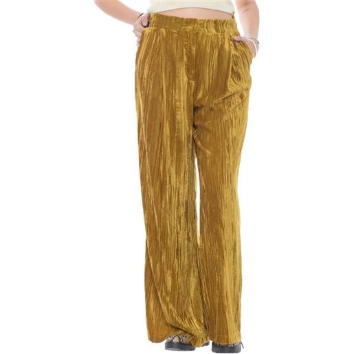 Imperial pantaloni donna in ciniglia ocra s