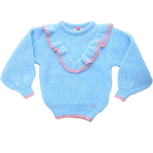 Pinko Up pinko maglione bambina con decorazione lurex celeste 4a