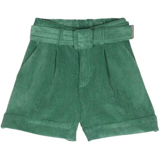 Lùlù by Miss Grant short bambina in velluto a coste verde 8a
