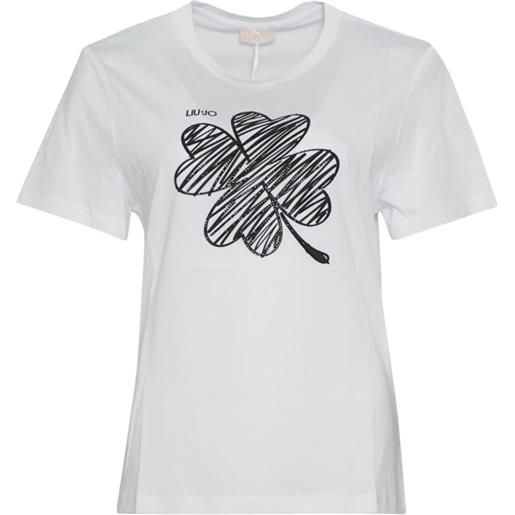 Liu Jo t shirt donna con quadrifoglio bianco xs, s, m, l