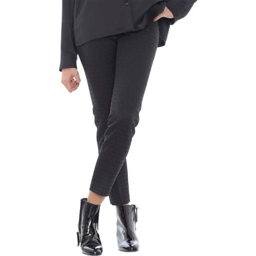 Seventy pantalone donna lavorazione geometrica nero 46