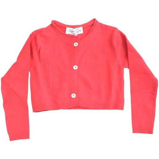 Special Day cardigan bambina in tinta unita rosso 8a