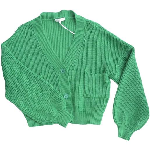 Lùlù by Miss Grant cardigan bambina a coste verde 8a