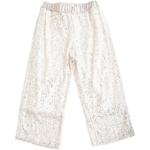 Magil pantalone bambina full paillettes beige 4a