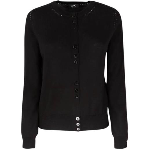 Liu Jo cardigan donna in lana vergine nero m, l