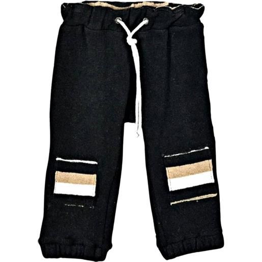 Maperò pantalone bambina con toppe nero 9m