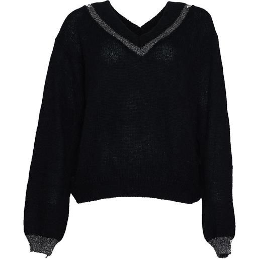 Le Sarte del Sole maglia donna con dettagli in lurex nero m