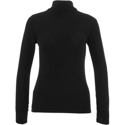 Kaos lupetto donna a costine in lurex nero 46