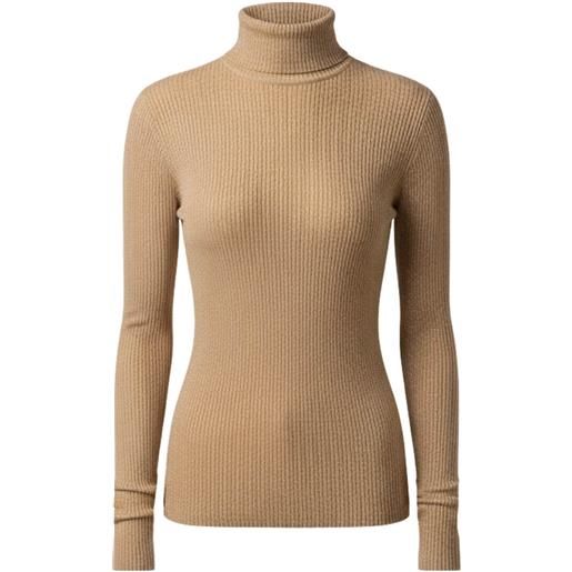 Kaos lupetto donna a costine in lurex oro 44,46