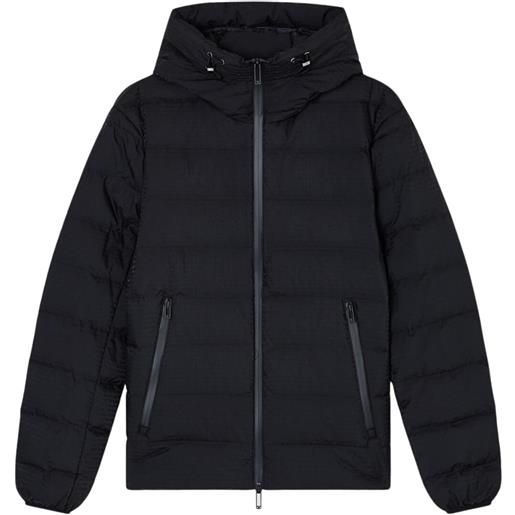 Emporio Armani piumino uomo lettering logo jacquard nero 48,50,52,54