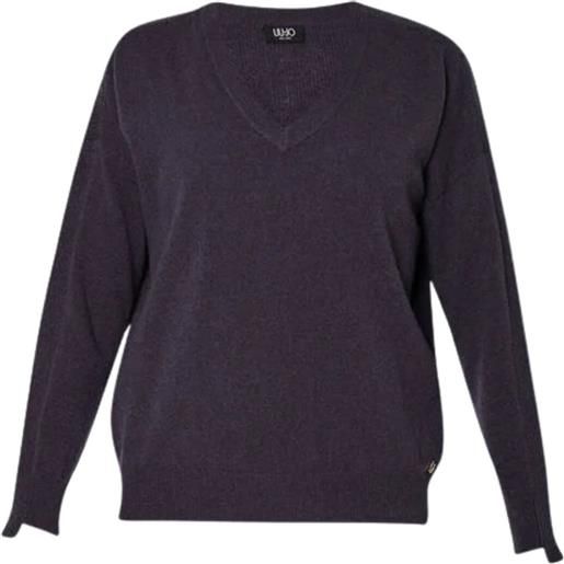 Liu Jo maglia donna scollo a v antracite s