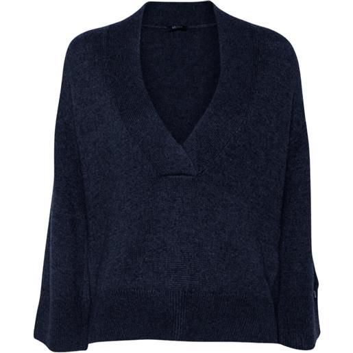 Liu Jo maglia donna con scollo a v blu navy l