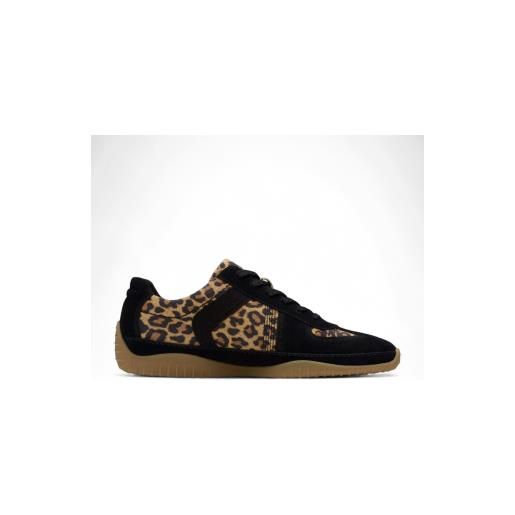 Clarks per donna. 26183165 pantofole meridor lo in pelle animalier [3295236], basso, camoscio, stringhe, casual, animal print