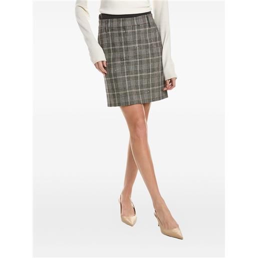 Brunello Cucinelli minigonna tartan - grigio