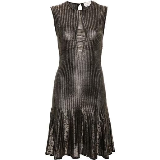 Alexander McQueen pantaloni svasati lamé - nero