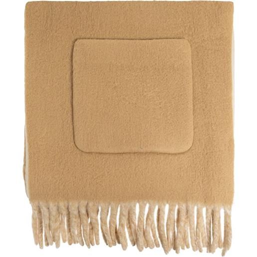 Burberry sciarpa con tasche e frange - toni neutri