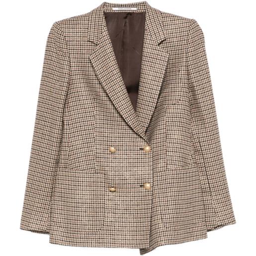 Tagliatore giacca doppiopetto a quadri - marrone