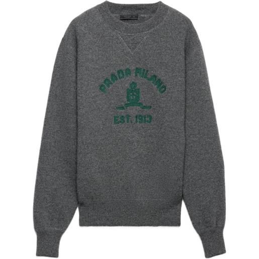 Prada maglione con logo - grigio