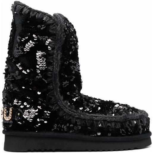 Mou stivali eskimo con paillettes - nero