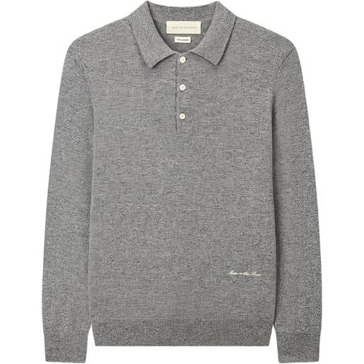 Man On The Boon. polo a maniche lunghe - grigio