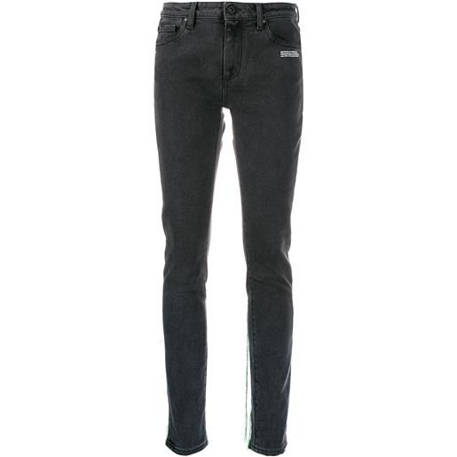 Off-White jeans con ricami - grigio