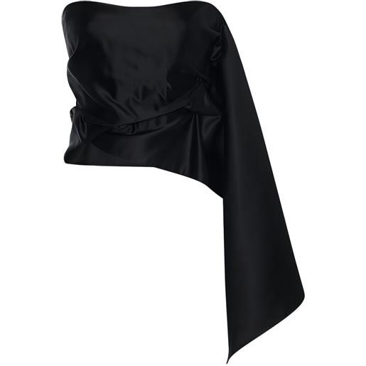 The Row top asimmetrico con drappeggio - nero