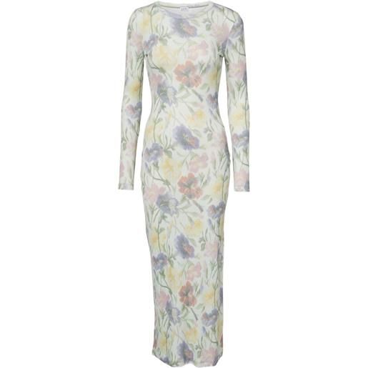 LOEWE floral print long-sleeve dress - toni neutri