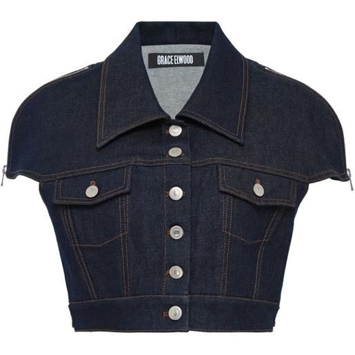 GRACE ELWOOD top denim - blu