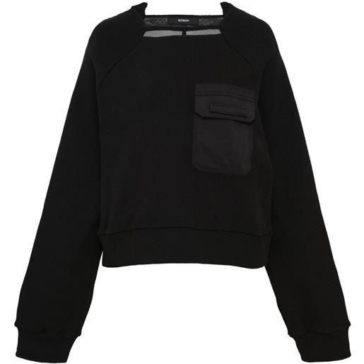 BONBOM felpa con design a inserti - nero