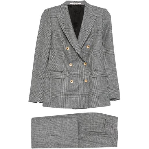 Tagliatore completo sartoriale doppiopetto a quadri - nero