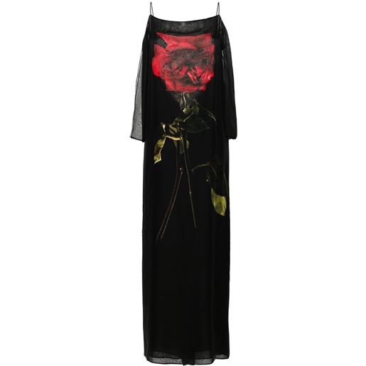 Alexander McQueen abito con stampa shadow rose - nero