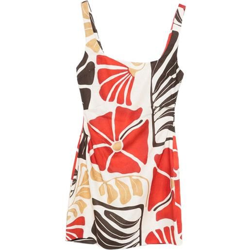 SIR. abito corto julietta con scollo quadrato - rosso