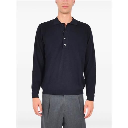 Low Brand polo a maniche lunghe - blu