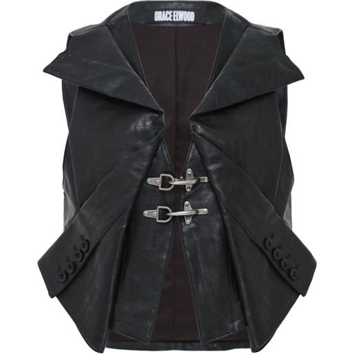 GRACE ELWOOD gilet con fibbia - nero