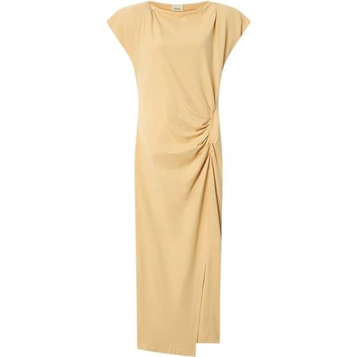 ISABEL MARANT abito lungo nadela con ruches - giallo