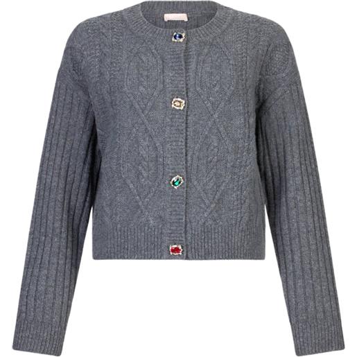 Liu Jo cardigan donna con bottoni gioiello antracite m