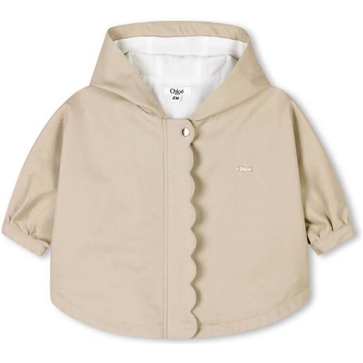 Chloé Kids cappotto con cappuccio - toni neutri