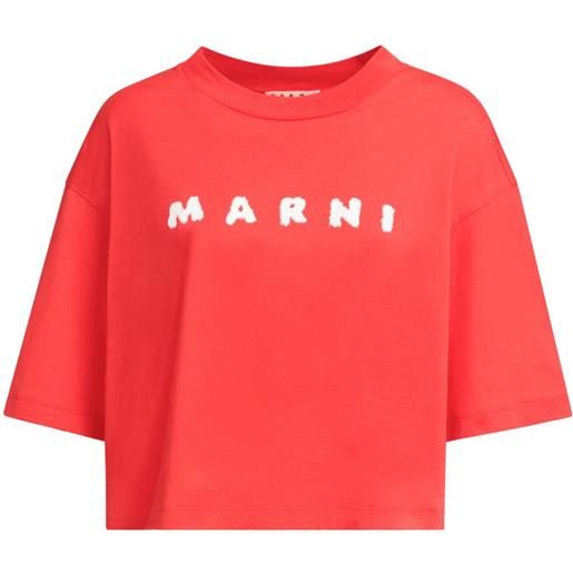 Marni t-shirt crop - rosso