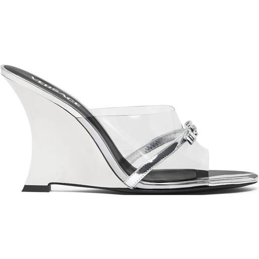 Versace mules gianni ribbon 95mm - argento