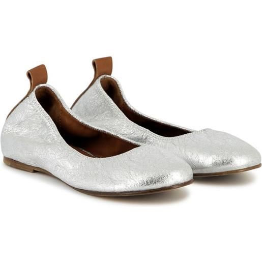 Lanvin Enfant ballerine con finitura metallizzata - argento