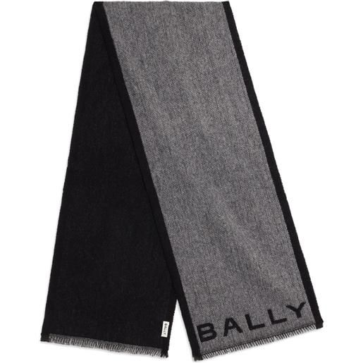 Bally sciarpa in lana con motivo a spina di pesce - grigio