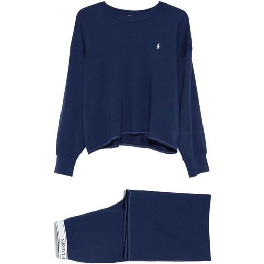 Polo Ralph Lauren pigiama con ricamo polo pony - blu
